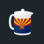 Arizona State Flag Teapot<br><div class="desc">Elevate your tea time with a touch of Arizona pride using our exclusive teapot featuring the flag of Arizona! Crafted with meticulous attention to detail, this teapot is more than just a vessel for your favorite brews; it’s a celebration of Arizona heritage and cultural pride. The design prominently showcases the...</div>