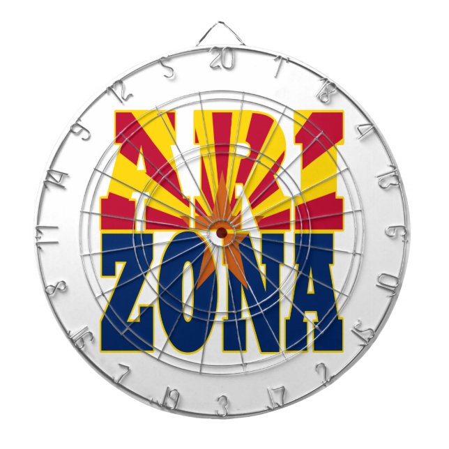 Arizona state flag text dart board (Front)