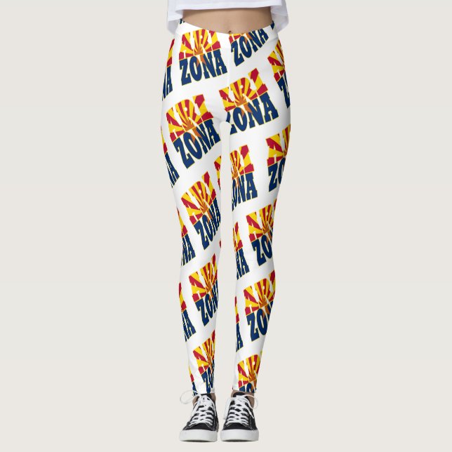 Arizona state flag text pattern leggings (Front)