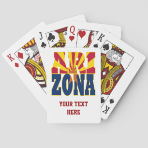Arizona state flag text poker cards