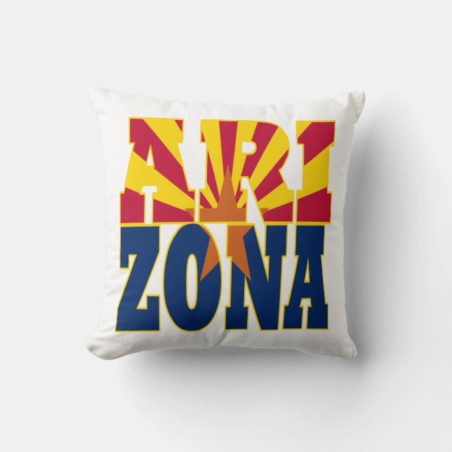 Arizona state flag text throw pillow (Front)
