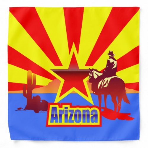 Arizona State Flag Vintage Drawing Bandana