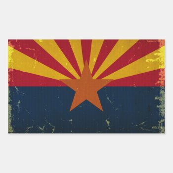Arizona State Flag Vintage.png Rectangular Sticker by USA_Swagg at Zazzle