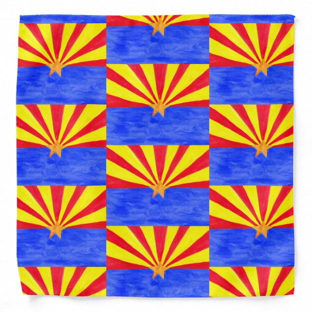 Arizona State Flag Watercolor Bandana (Front)