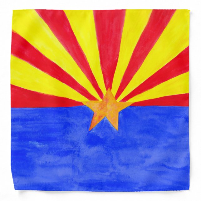 Arizona State Flag Watercolor Bandana (Front)