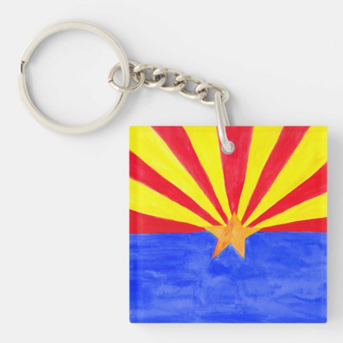 Arizona State Flag  Watercolor Keychain