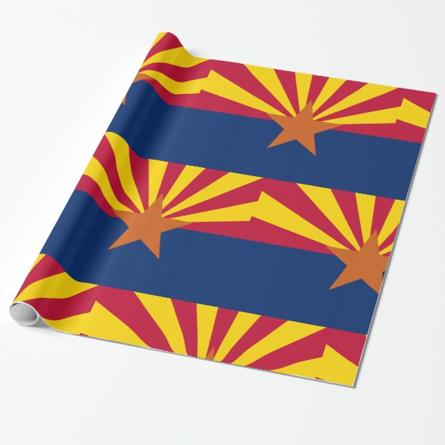 Arizona State Flag Wrapping Paper (Unrolled)