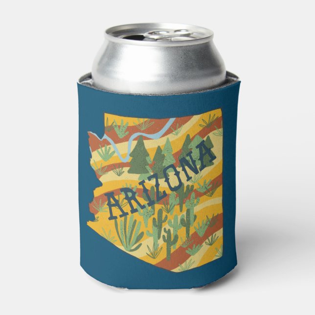 Arizona State Illustrated Map Can Cooler (Can Front)