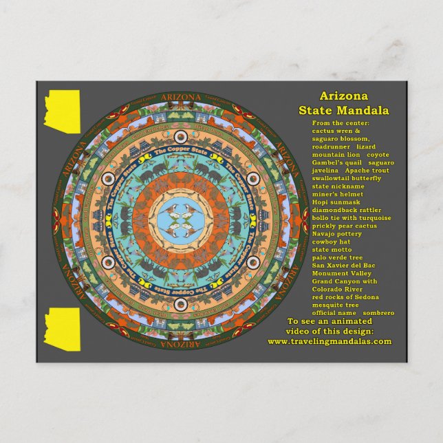 Arizona State Mandala Postcard (Front)