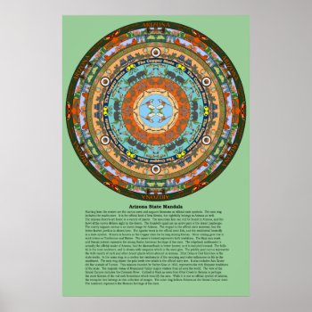 Arizona State Mandala Poster by TravelingMandalas at Zazzle