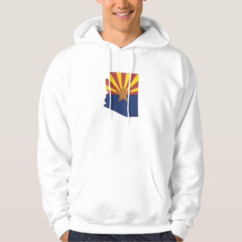 Arizona State Map and Flag Hoodie