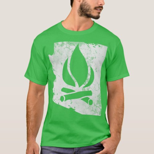 Arizona State Map Camping Camp Fire Camper Outrs T_Shirt
