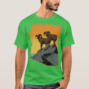 Arizona State Map Longhorns Rams Vintage Fade T-Shirt