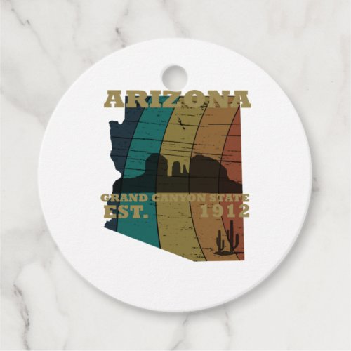 Arizona state map vintage favor tags