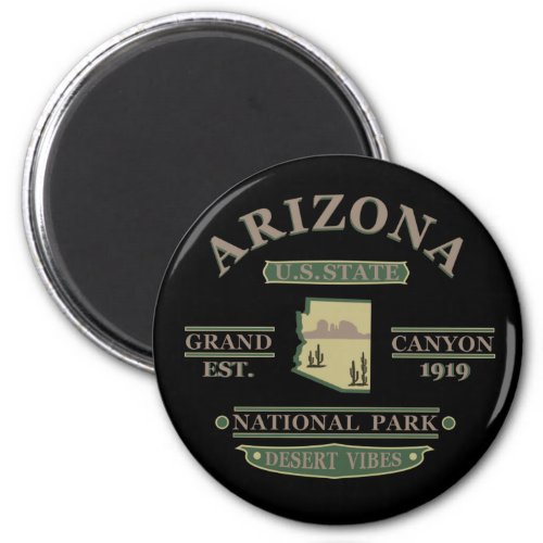 Arizona state map vintage magnet