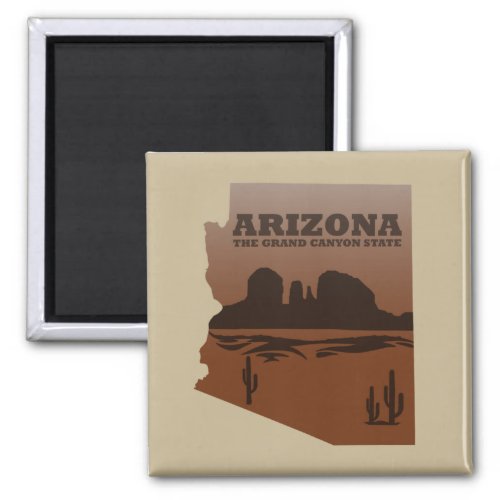 Arizona state map vintage magnet