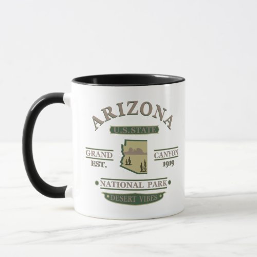 Arizona state map vintage mug