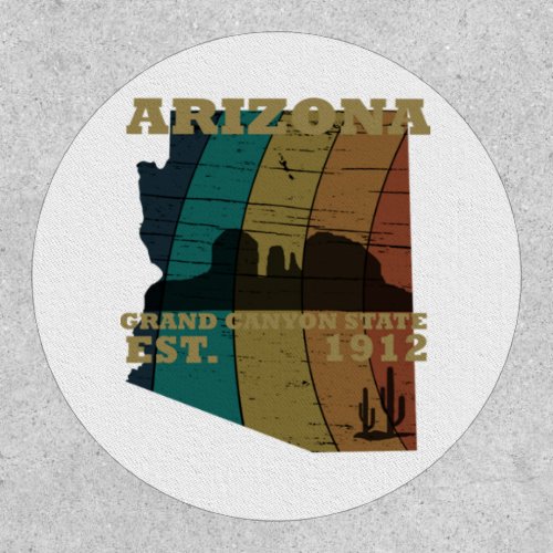 Arizona state map vintage patch