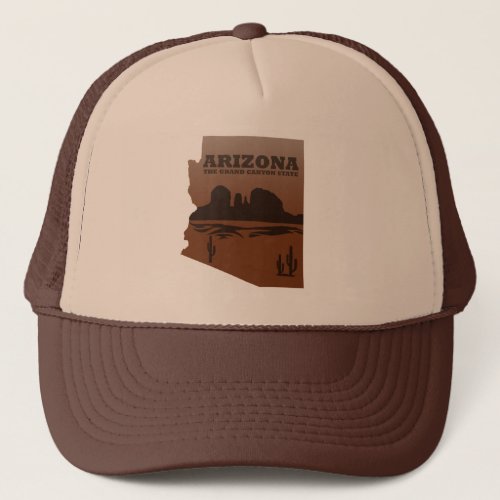Arizona state map vintage trucker hat