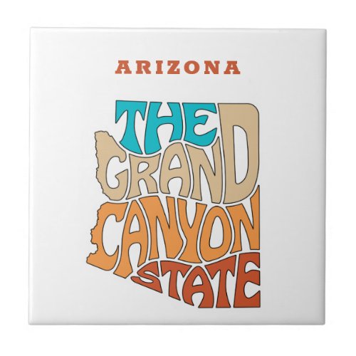 Arizona State Nickname Word Art Ceramic Tile