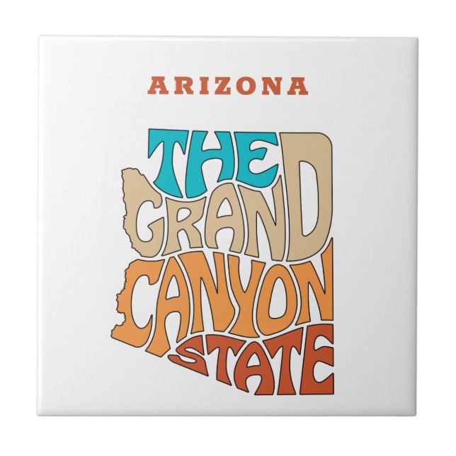 Arizona State Nickname Word Art Ceramic Tile (Front)