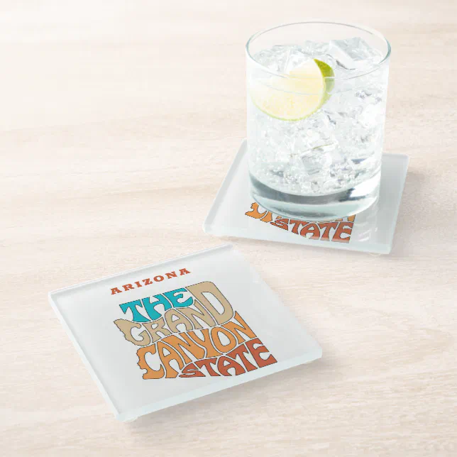 Arizona State Nickname Word Art Glass Coaster Zazzle