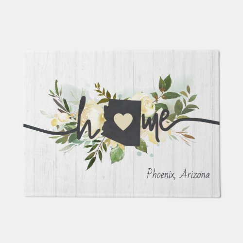 Arizona State Personalized Your Home City Rustic Doormat