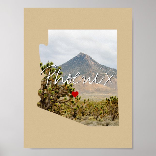 Arizona State Photo insert and town name Poster (Front)