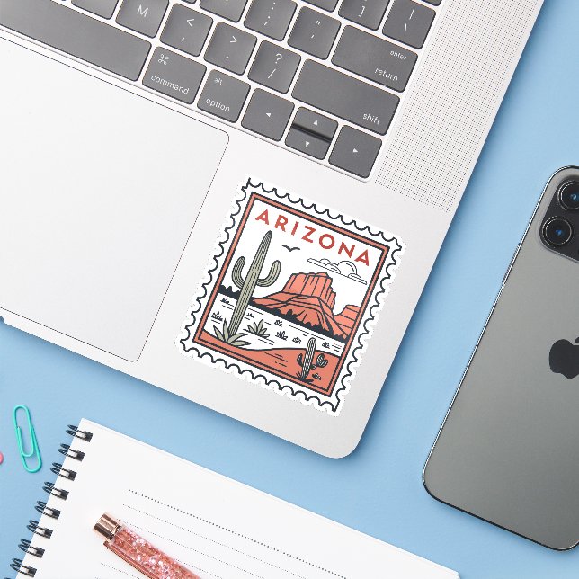 Arizona State Pride Desert Vibes Sticker (Laptop w/ iPhone)