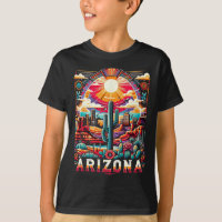 Arizona State Shirt Az Retro Desert Cactus Family 