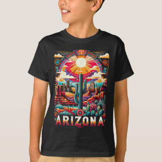 Arizona State Shirt Az Retro Desert Cactus Family