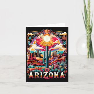 Arizona State Shirt Az Retro Desert Cactus Family  Card