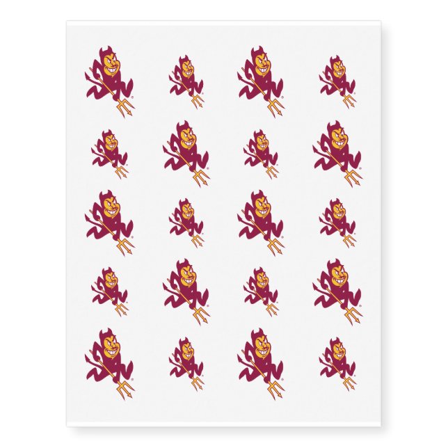 Arizona State Sparky Temporary Tattoos (Front)