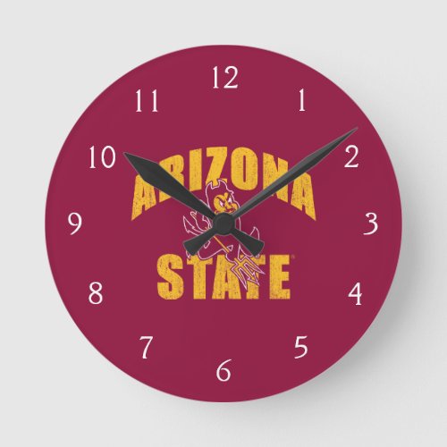 Arizona State Sun Devil  Distressed Round Clock