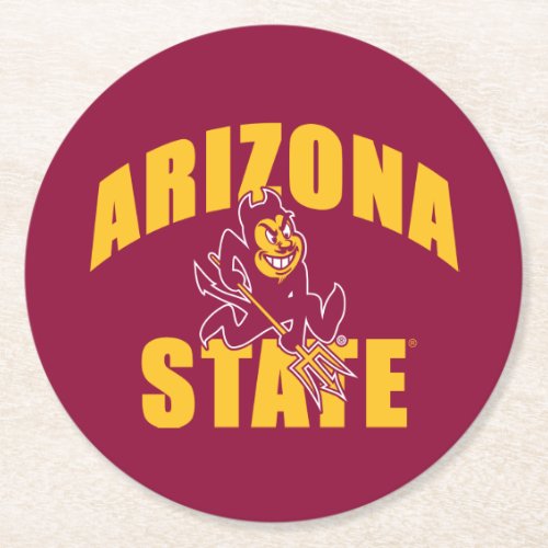 Arizona State Sun Devil Round Paper Coaster