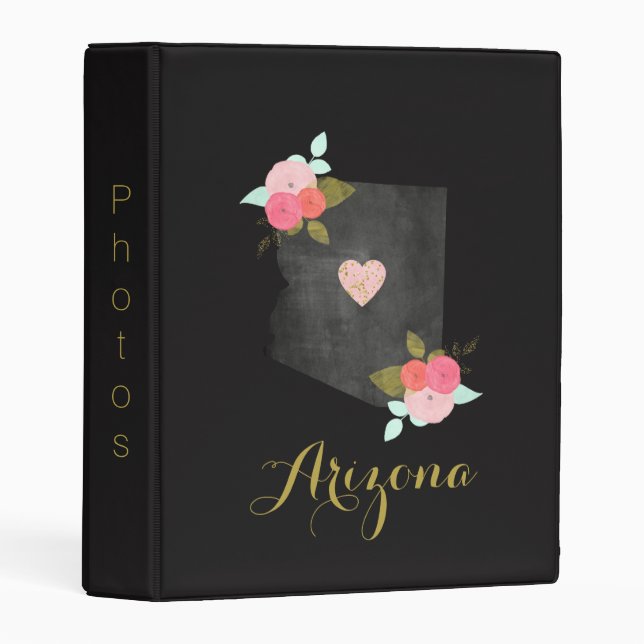 Arizona State Travel Photo Album Moveable Heart Mini Binder (Front/Spine)
