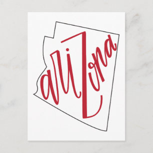 Arizona   State Typography Design Postcard