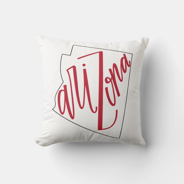 Arizona | State Typography Design Throw Pillow (Front)
