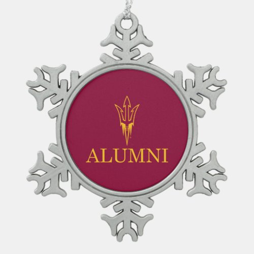 Arizona State University Alumni Snowflake Pewter Christmas Ornament