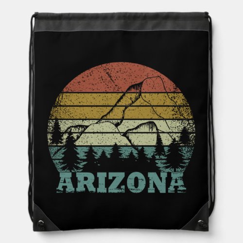 arizona state vintage sunset drawstring bag