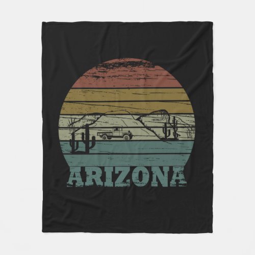 arizona state vintage sunset fleece blanket