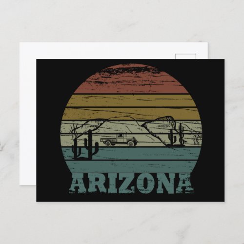arizona state vintage sunset landscape az holiday postcard