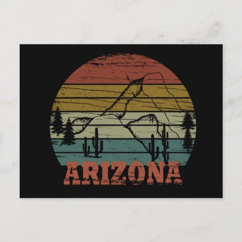 arizona state vintage sunset landscape az postcard