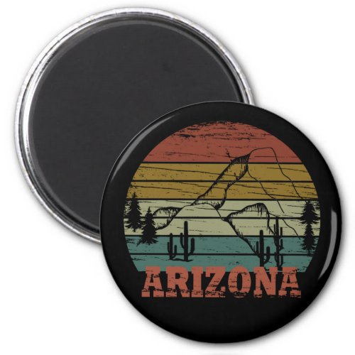 arizona state vintage sunset landscape az throw pi magnet