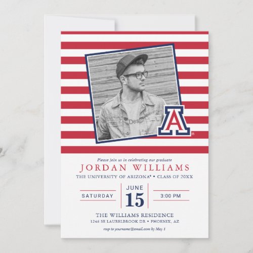 Arizona Striped Graduation Announcement