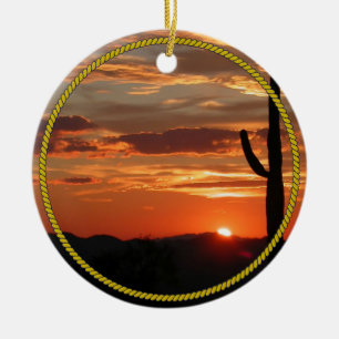 Arizona Sunset--beautiful, Ceramic Ornament