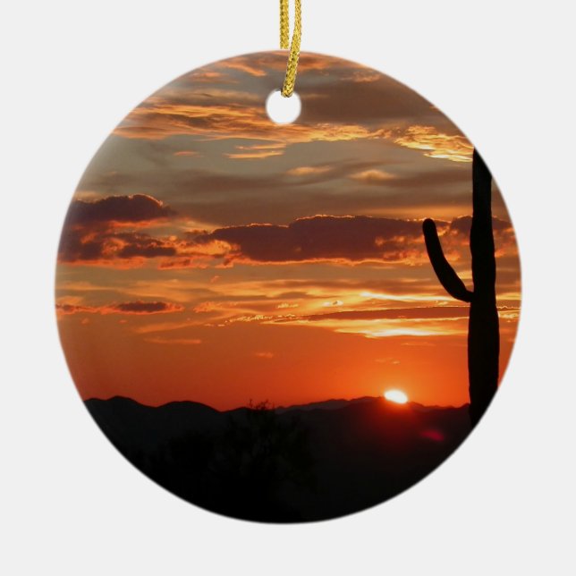 Arizona Sunset--Breathtaking, Ceramic Ornament (Front)