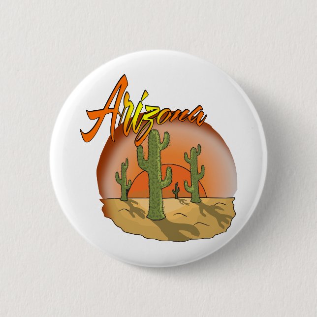 ARIZONA Sunset Cactus Button (Front)