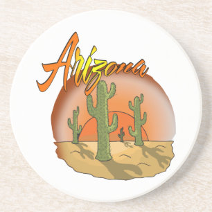 Arizona Sunset Cactus Coaster