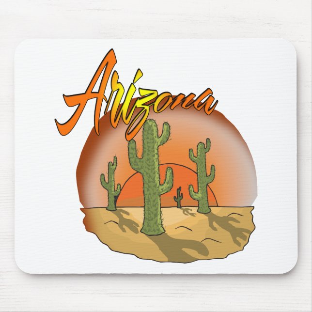 ARIZONA Sunset Cactus Mouse Pad (Front)